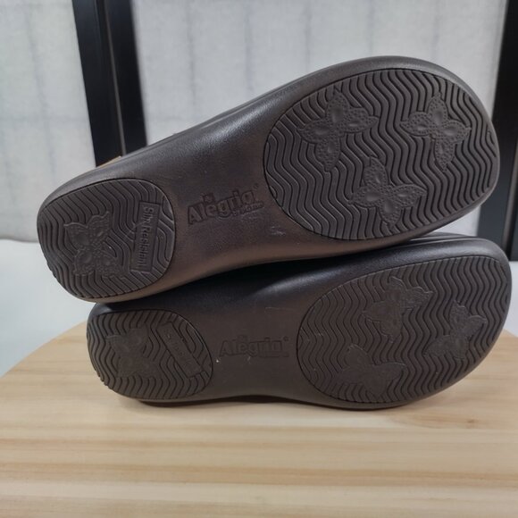 Alegria Meri Boots Tooled Leather & Faux Fur Brown Booties Women 37 / US 7 - Picture 10 of 12